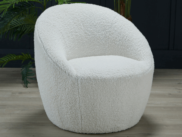 Dc Good Will Cocoon Occasional Accent Chair in Ivory Boucle - Image 3