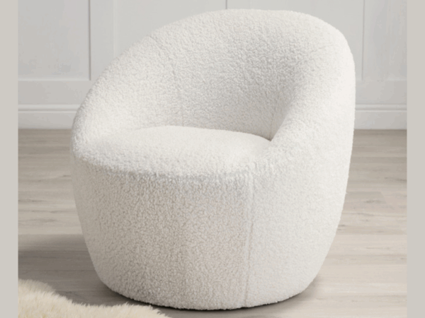 Dc Good Will Cocoon Occasional Accent Chair in Ivory Boucle - Image 2