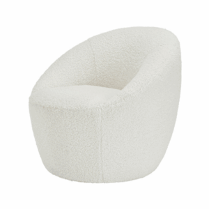 Dc Good Will Cocoon Occasional Accent Chair in Ivory Boucle