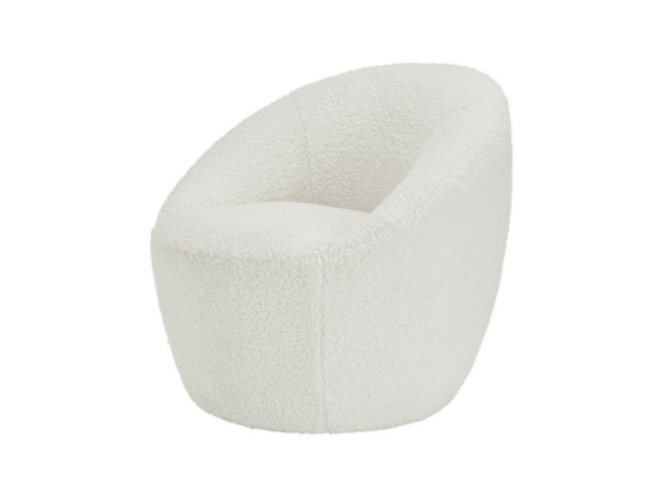 Dc Good Will Cocoon Occasional Accent Chair in Ivory Boucle