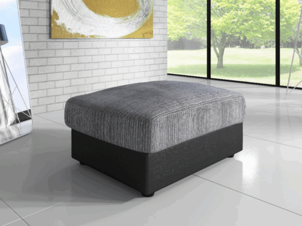 Dc Good Will Logan Footstool in Grey and Black