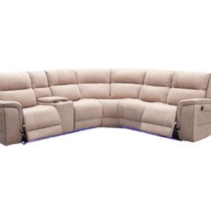 Dc Good Will Hanna Electric Corner Recliner Sofa in Cream Micro Fabric