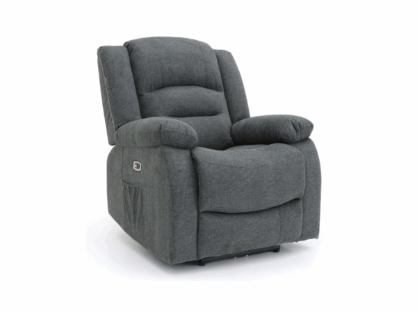 Dc Good Will Naples Electric Recliner Chair in Grey Chenille Fabric