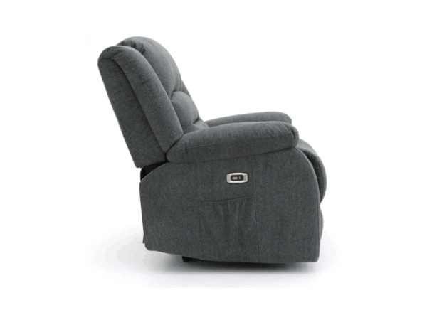 Dc Good Will Naples Electric Recliner Chair in Grey Chenille Fabric - Image 2