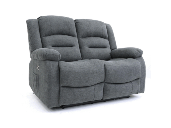 Dc Good Will Naples 3+2 Electric Recliner Sofa Set in Grey Chenille Fabric - Image 4