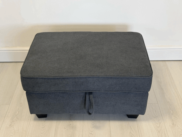 Dc Good Will Naples Storage Ottoman in Grey Chenille - Image 3