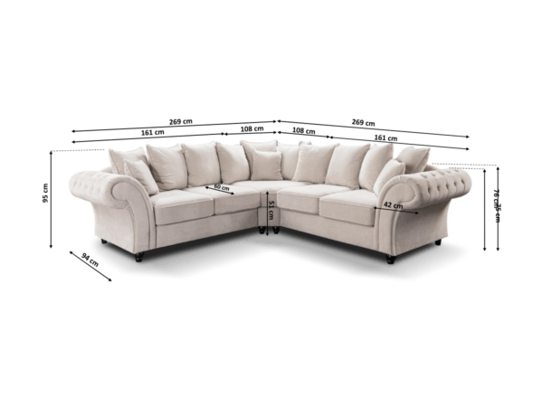 Dc Good Will Windsor Large Corner Sofa in Cream Aston Fabric - Image 3