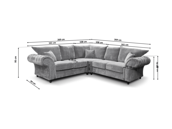 Dc Good Will Windsor Large Corner Sofa in Grey Aston Fabric - Image 4